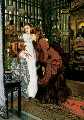 Young Ladies Looking at Japanese Objects